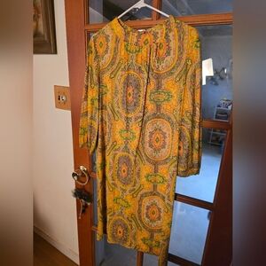 Jane Victor Vintage Yellow Paisley Women's Dress